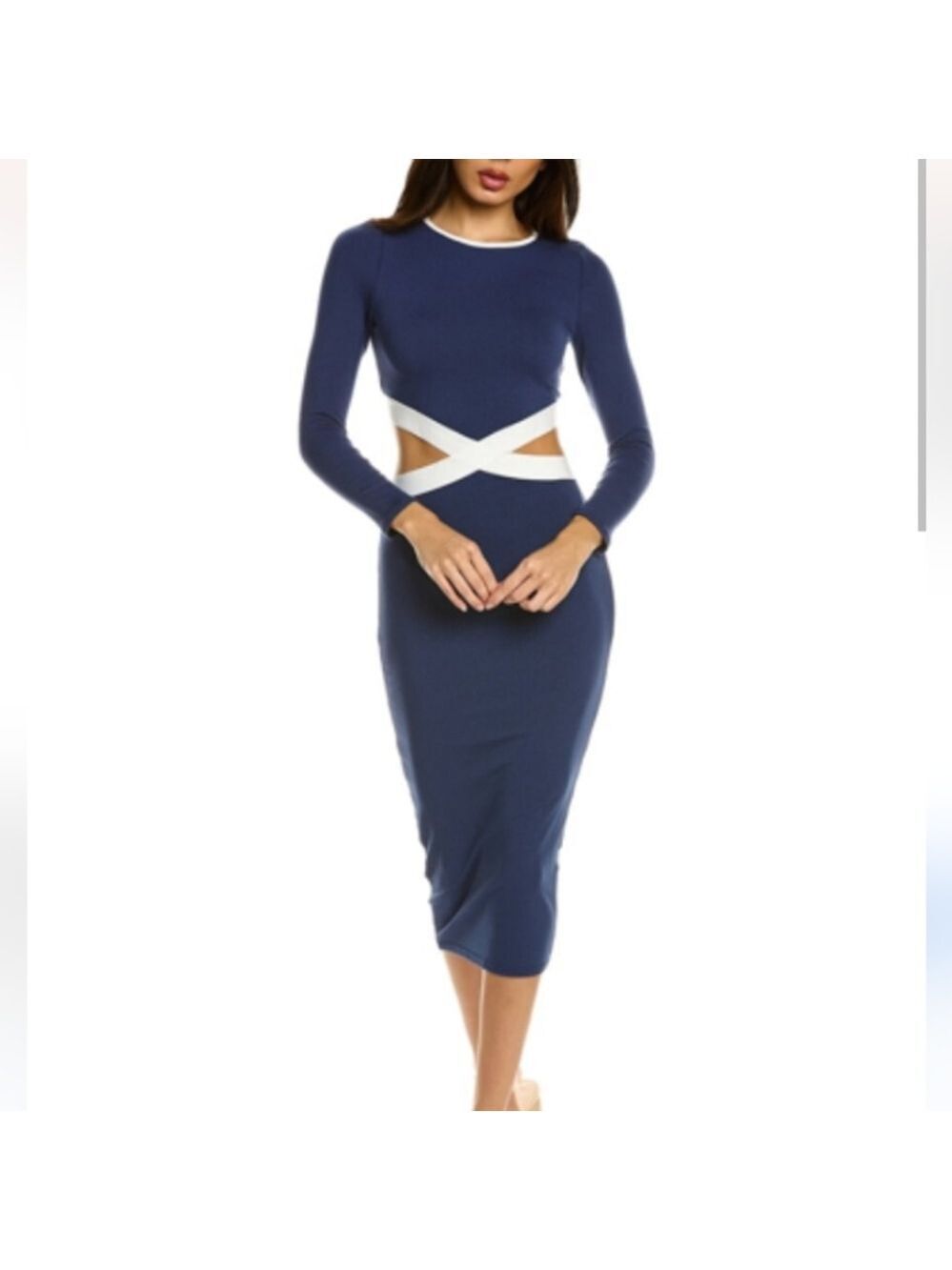 COLETTE ROSE Cutout Midi Dress In Blue Size MEDIUM